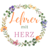 Lehrer mit Herz -Blumen-Kranz-personalisiert