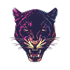 Neon Panther Head Design