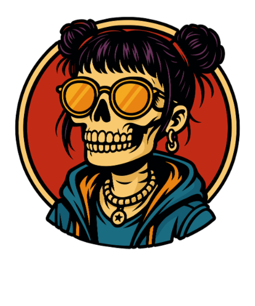 Skull Lady in Street Style Skeleton Look