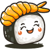 Sushi roll with shrimp