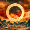 Cosmic sky and mystical mountain