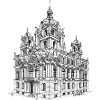 Historic Baroque building illustration