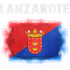 Drapeau de Lanzarote avec armoiries