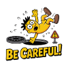 Animated Warning Character Be Careful Design