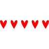 Passionate red hearts in unique pattern