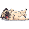 Pug chilling - funny comic dog motif