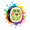 Expressive sushi cartoon