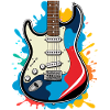 Creative electric guitar illustration