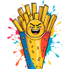 Laughing French Fries Cartoon Design