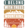 Retro Nature Mountains Silhouette Hiking Gift