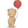 Cute bear lover with balloon