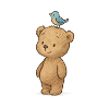 Cute bear with bird accent