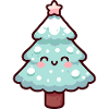 Kawaii Snowy Christmas Tree Design