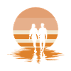 Romantic sunset on the beach