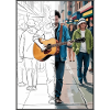 Street musicians in urban style