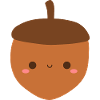 Kawaii Eichel Illustration für Bekleidung