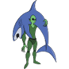 Alien Diver with Shark Funny Sci-Fi