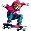 Katzen Skateboard
