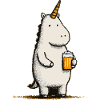 Süßes Einhorn mit Bierglas