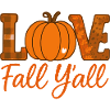 Fall Y'all Love Pumpkin Design