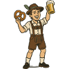 Young beer drinker in Lederhosen