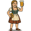 Junge Frau mit Dirndl und Bierkrug