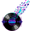 Retro Vinyl and Digital Skyline Design