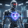 Futuristic robot with light effect