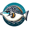 Tropical marine fish in retro look