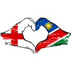 England Namibia Flag Hands Heart