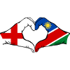 England Namibia Flag Hands Heart