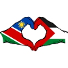 Namibia Palestine Flag Hands Heart Shape