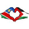 Namibia Palæstina Flag Hænder Hjerte Form Brugt