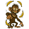 Boisterous monkey with banana motif