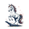 Cheval gris majestueux