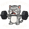 Angry Cat Lifting Barbell Illustration