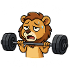 Design del meme di allenamento del leone stanco