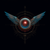 Futuristic Winged Emblem – Techno Vision