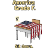 Critical America Illustration with Flag