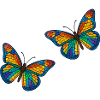 Bunte Mosaikschmetterlinge Design