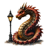 Steampunk Drache mit Laterne