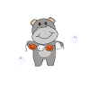 Hippo Happy Halloween Pumpkin Bat Costume