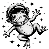 Frog in Space - Cool Astonomy Logo