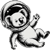 Koala in Space - Cool Astonomy Logo