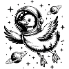 Oie dans l'espace - Logo Cool Astonomy