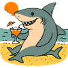 Sand Shark with Beach Drink