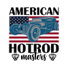 Amerikanisches Oldtimer mit Flaggenhintergrund
