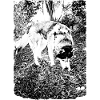 Black and white husky nature motif