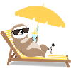 Sloth with sunglasses and cocktail