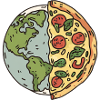 Earth Pizza Slice Design